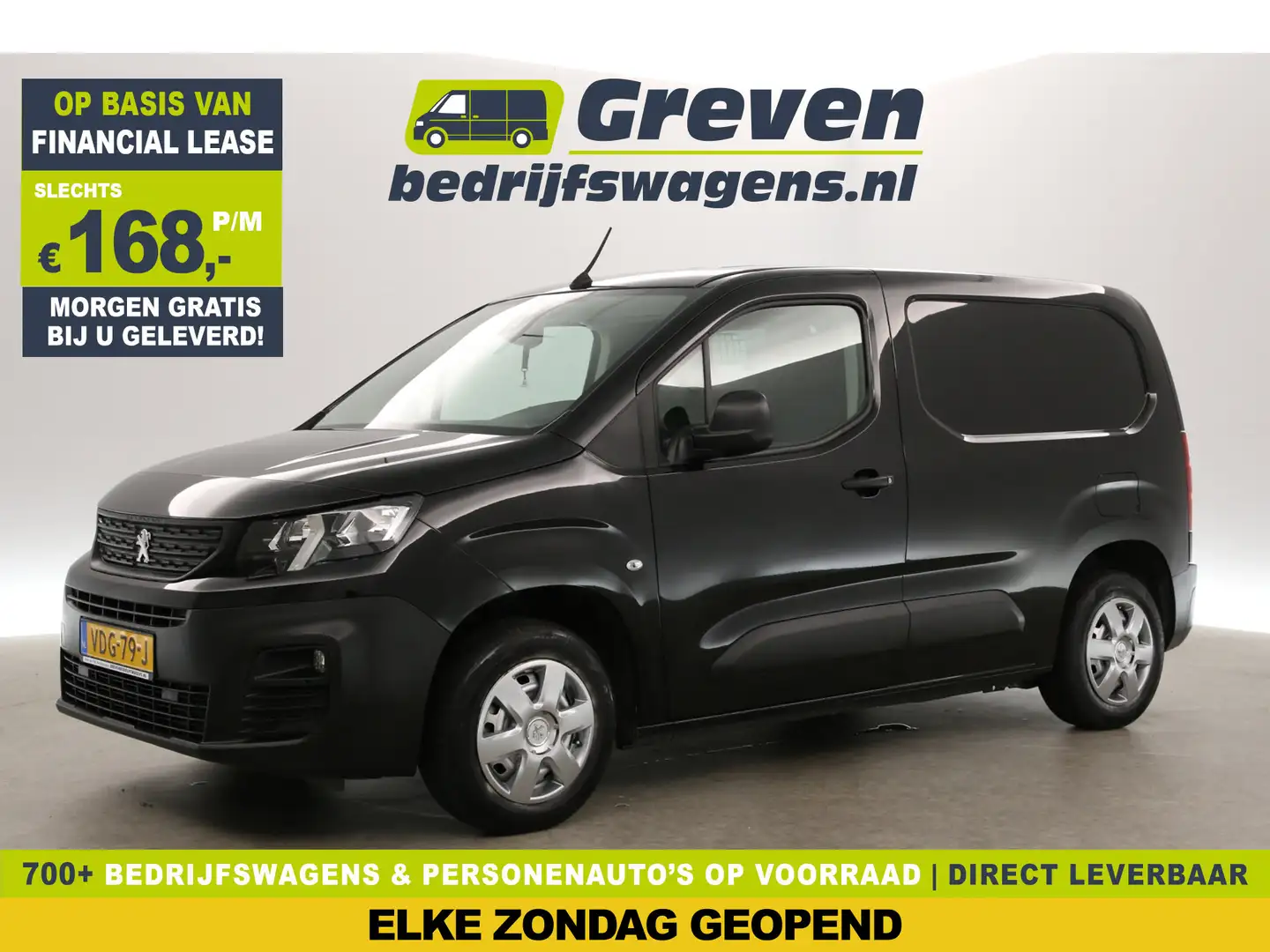 Peugeot Partner 1.5 BlueHDI L1H1 Airco Cruise Caplay Navigatie PDC Zwart - 1
