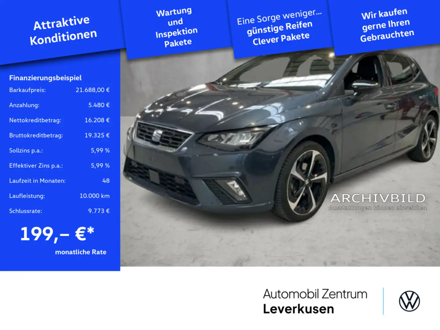 SEAT Ibiza DSG VIRT KAM LED SHZ PDC Schwarz - 1