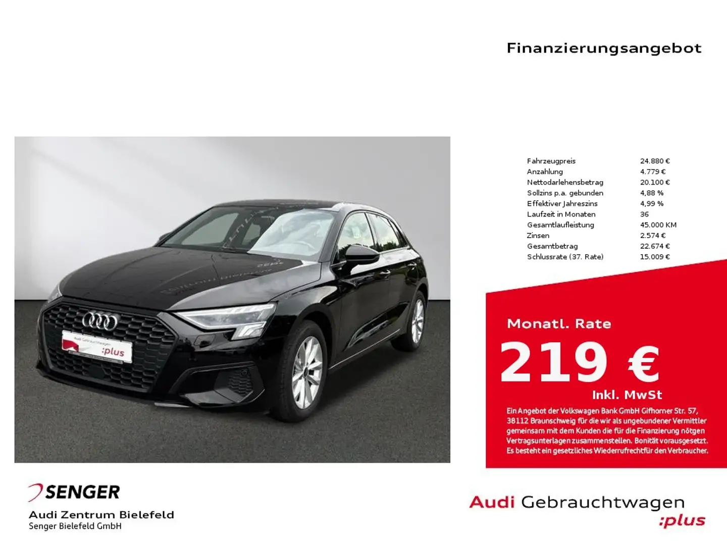 Audi A3 30 TDI MMI LED Digitales Cockpit Noir - 1