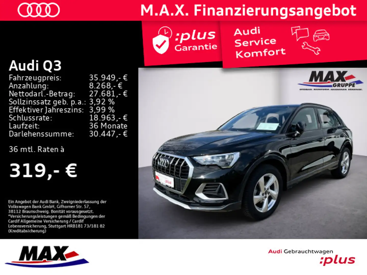 Audi Q3 35 TDI advanced LED+KAMERA+VCP+NAVI Schwarz - 1