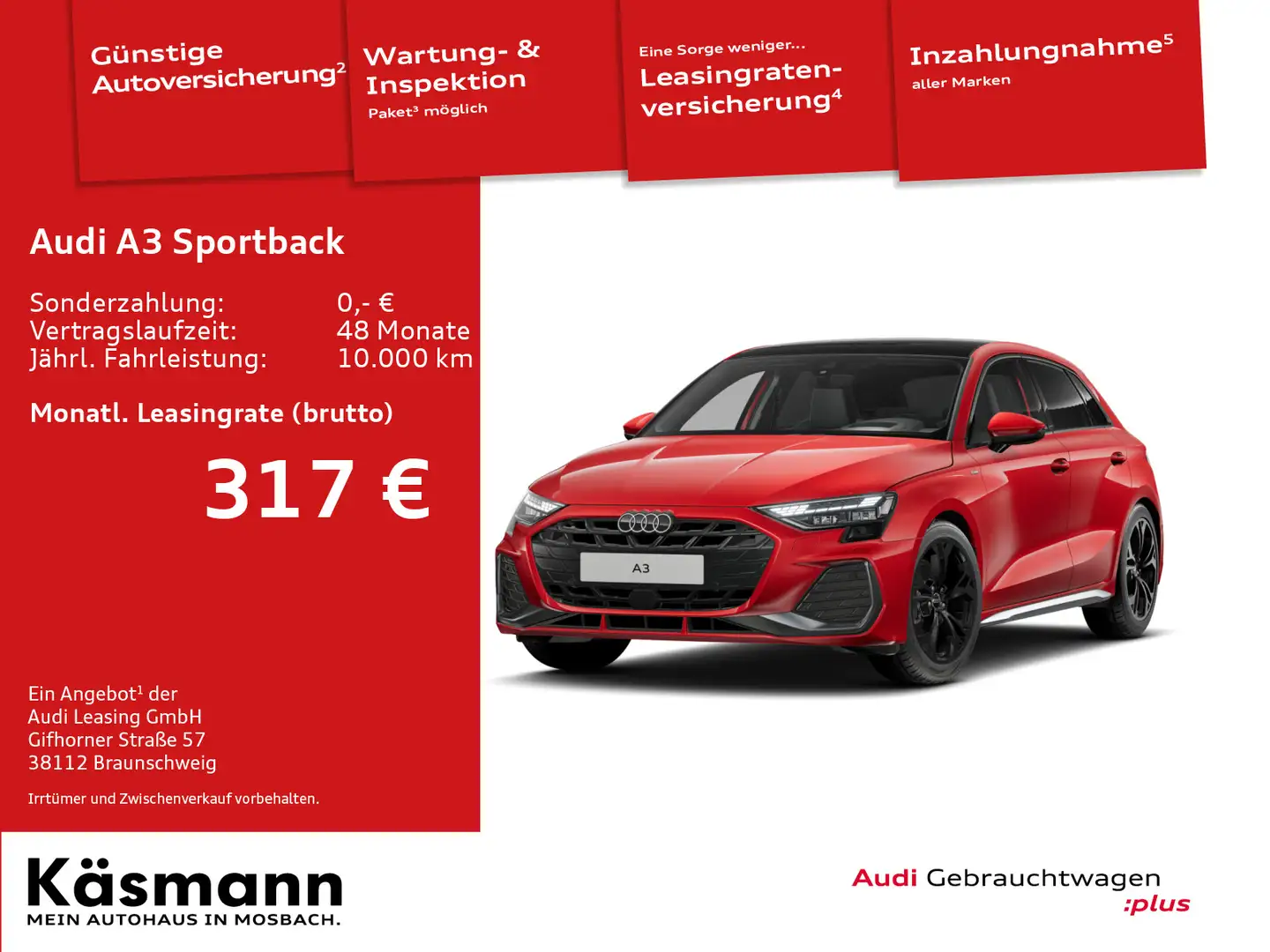 Audi A3 S line 30TFSI HUD AHK PANO SONSO Rot - 2