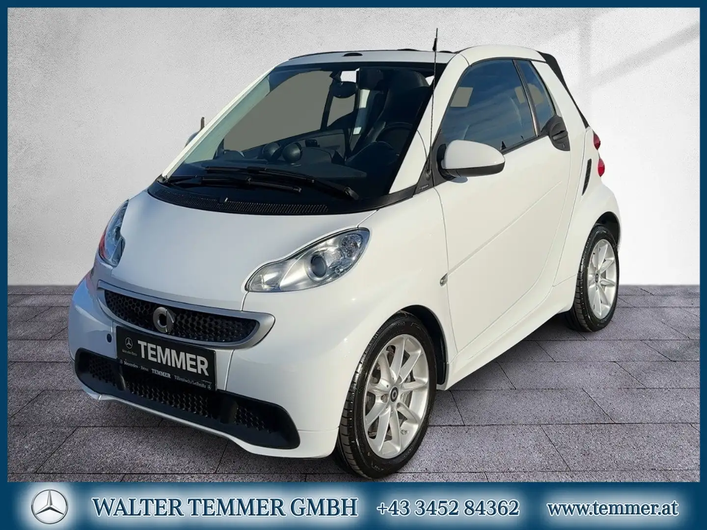 smart forTwo Cabrio Mhd Leder Shz Blanc - 1