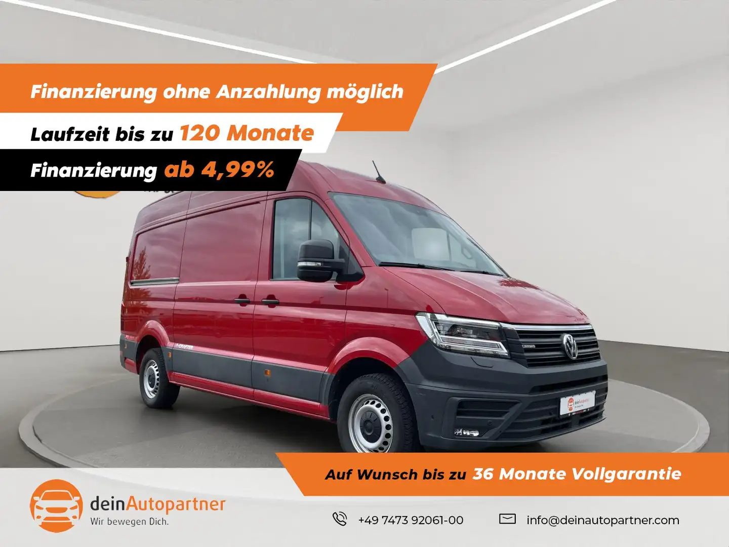 Volkswagen Crafter e-Crafter Kasten MR Hochdach NAVI/LED/RFK/PDC/TEMP Piros - 1