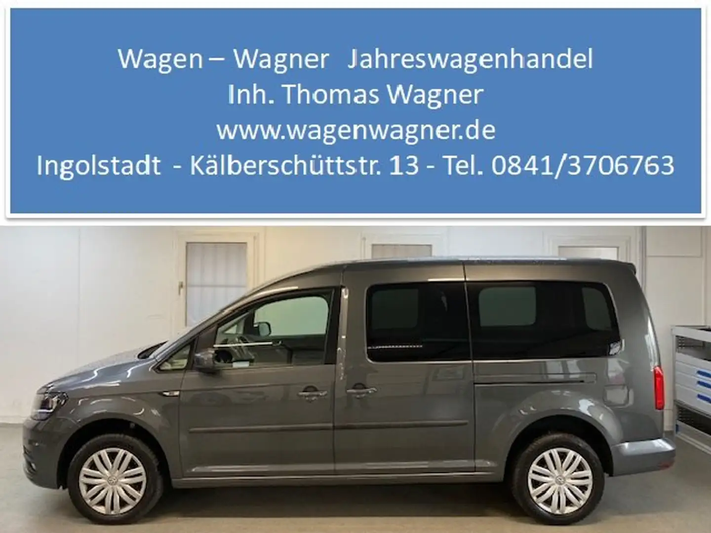 Volkswagen Caddy Maxi 1.4 TSI 92KW Climatronic Navi Sitzheizung APP Grau - 1