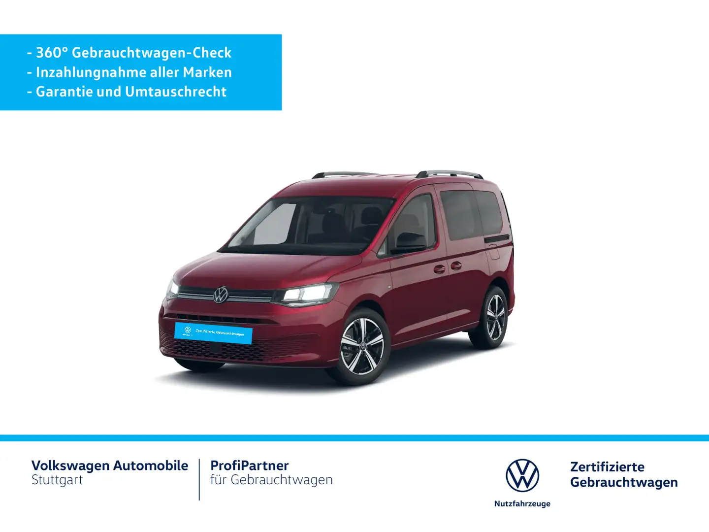 Volkswagen Caddy Life1.5 TSI Euro 6e AHK Navi Klima Rot - 2