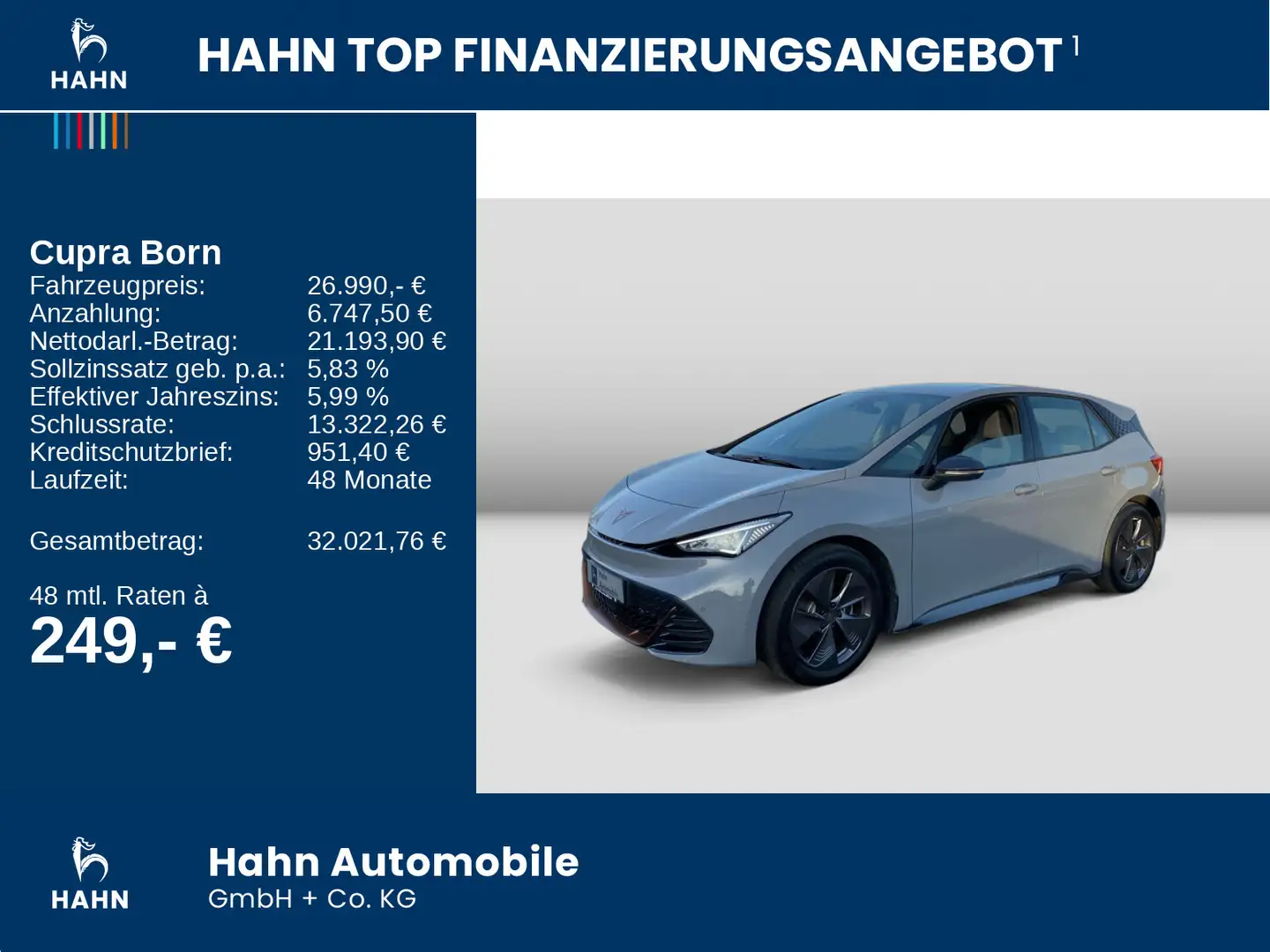 CUPRA Born 150 ACC 18" Cam LED Navi Sitzheizung Grau - 2