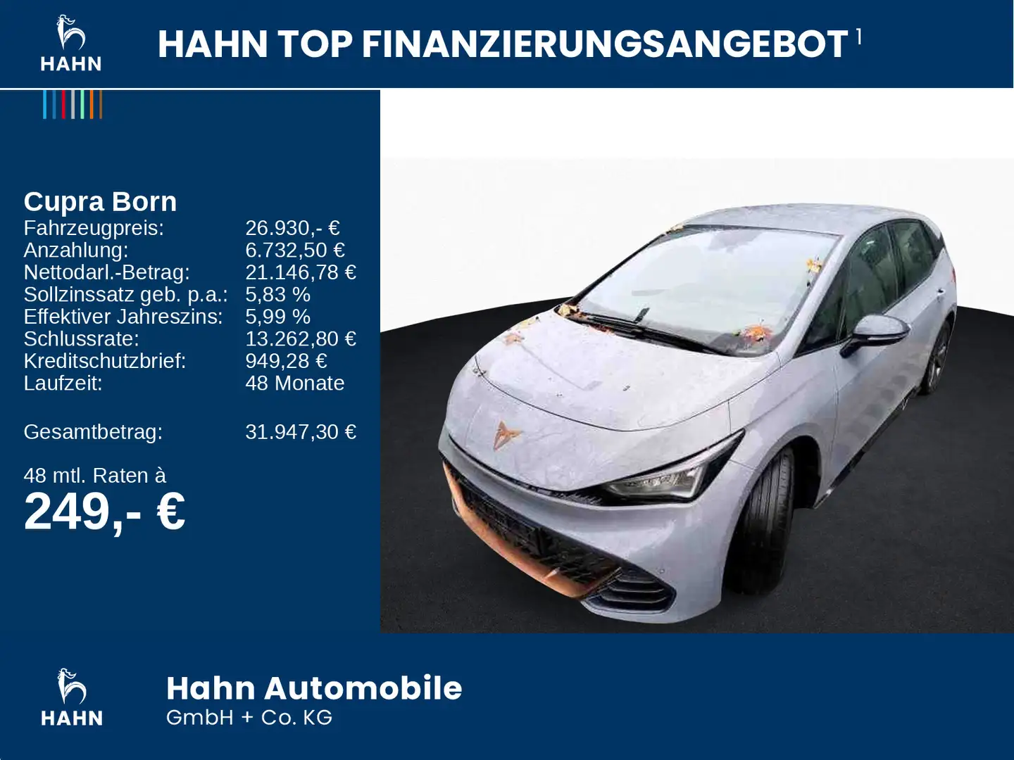 CUPRA Born 150 ACC 18" Cam LED Navi Sitzheizung Grau - 2