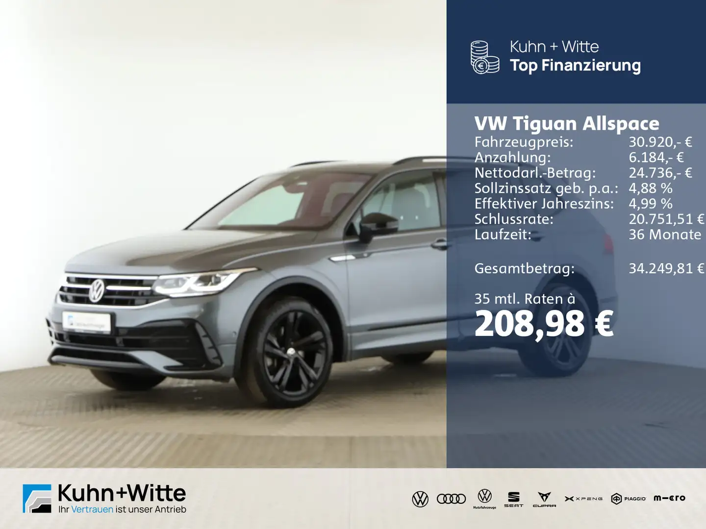 Volkswagen Tiguan Allspace 2.0 TDI R-Line 4M *Pano*AHK*Matr Gris - 1