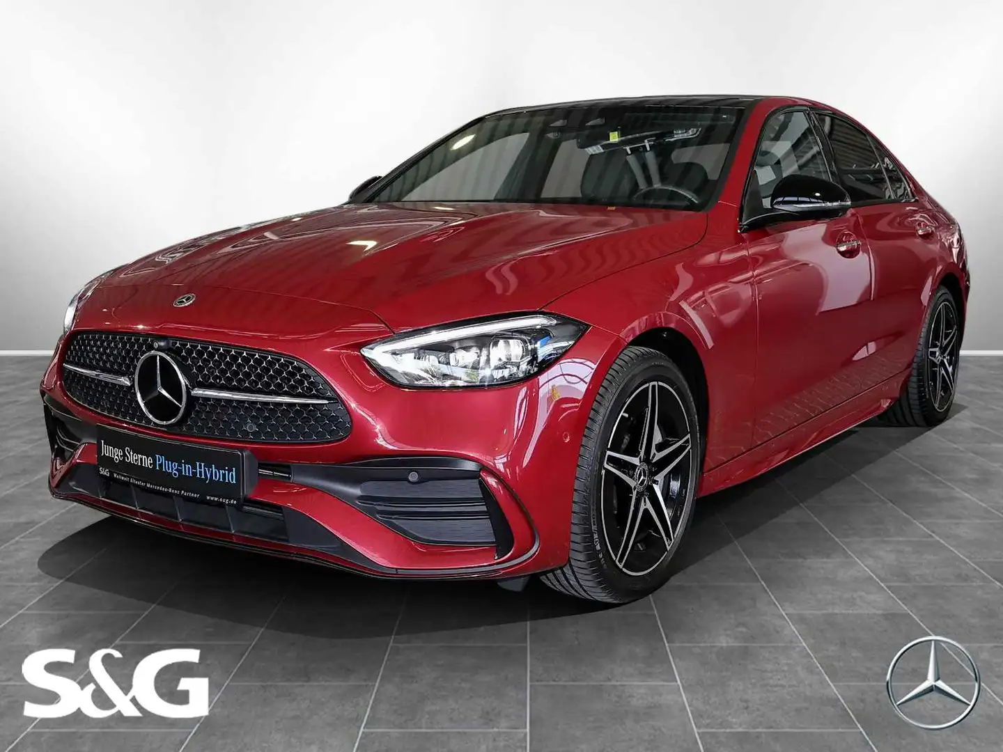 Mercedes-Benz C 300 e AMG PANORAMA+DISTRONIC+HEADUP+MEMORY+18" Rot - 1