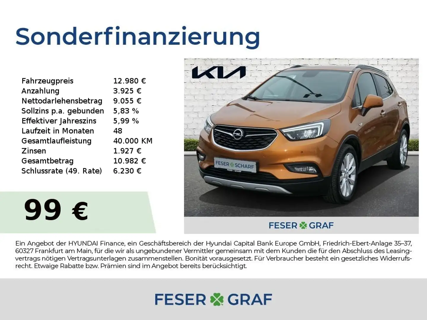 Opel Mokka X CDTI 1.6 Navi LED AHK Parkpilot Alu-18` Arancione - 1