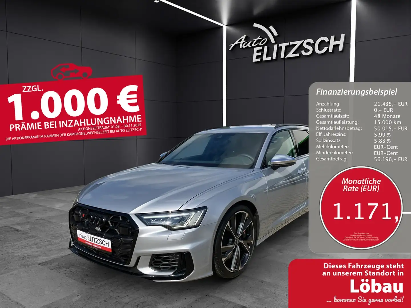 Audi S6 Avant TDI quattro Matrix Navi AVC B&O 21" RFK Silber - 1