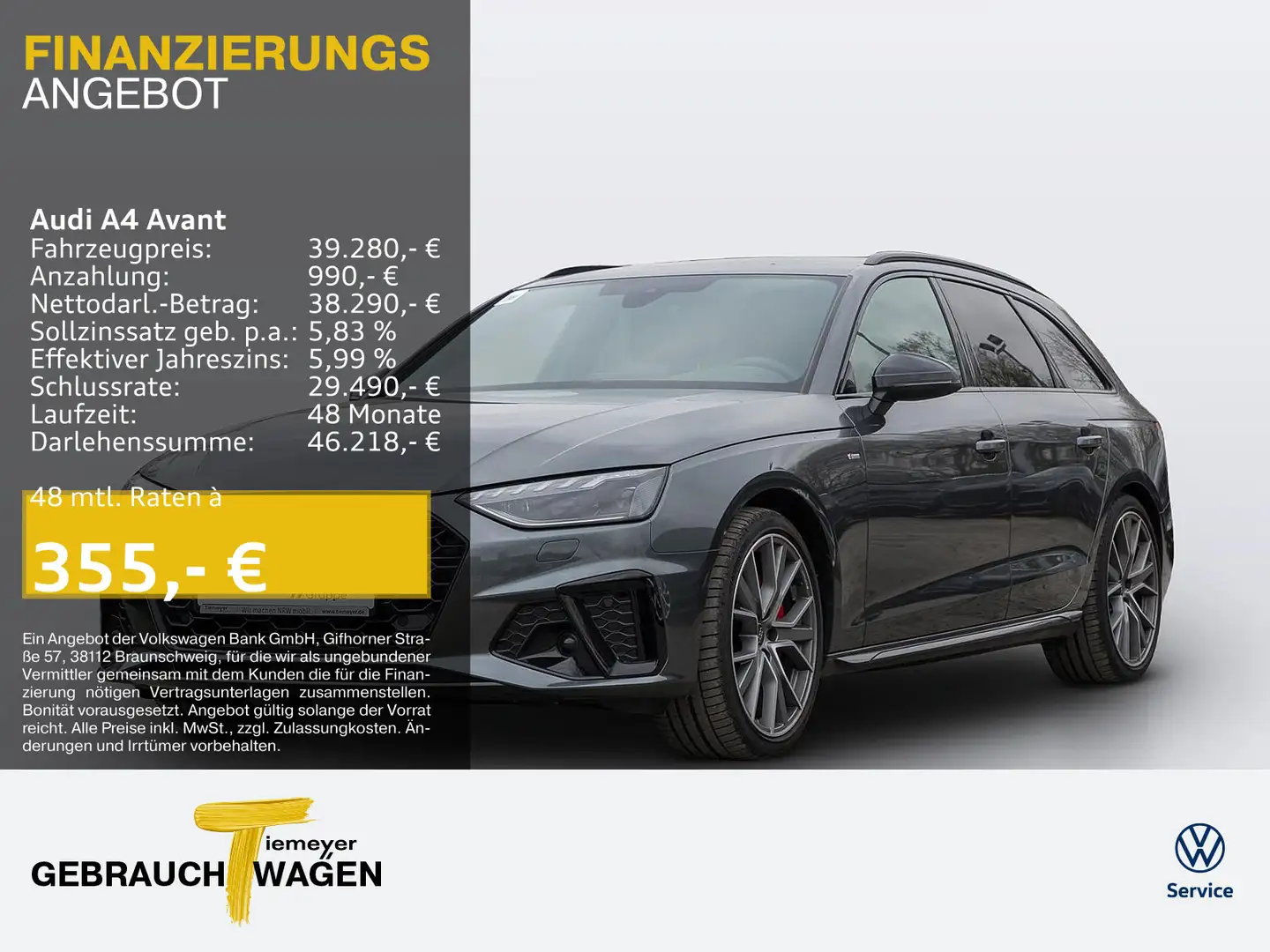 Audi A4 40 TFSI Q 2x S LINE MATRIX KAMERA VIRTU Grau - 1