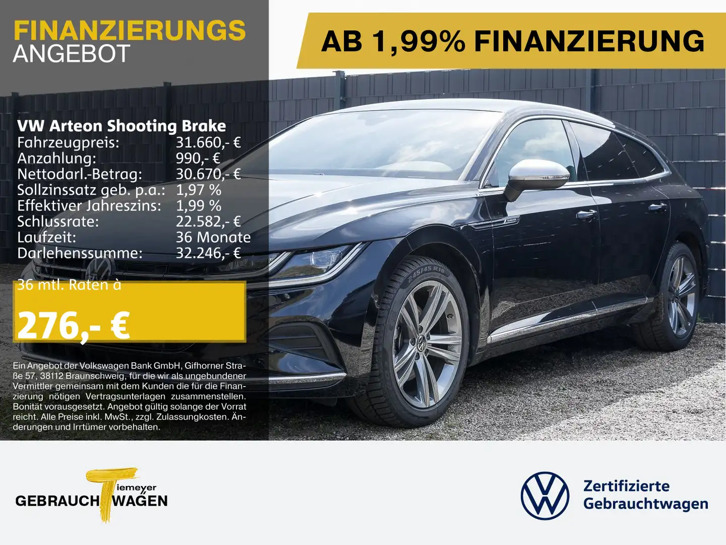 Volkswagen Arteon eHybrid ELEGANCE St.HEIZ A Schwarz - 1