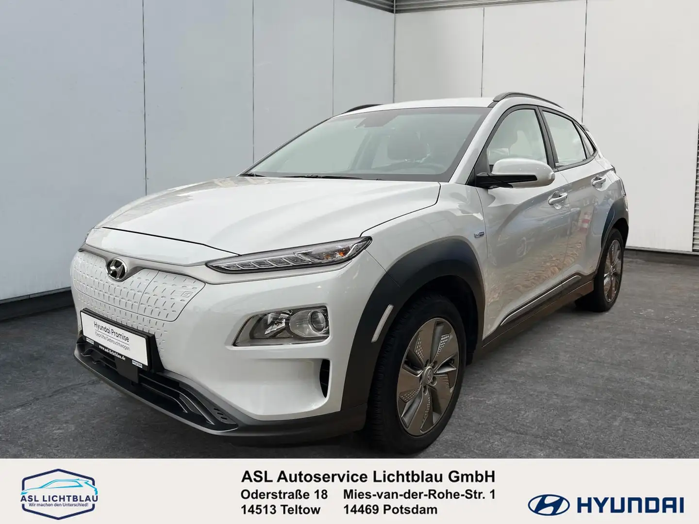 Hyundai KONA Basis Elektro 2WD 100kW Rückfahrkamera 100kW Білий - 1