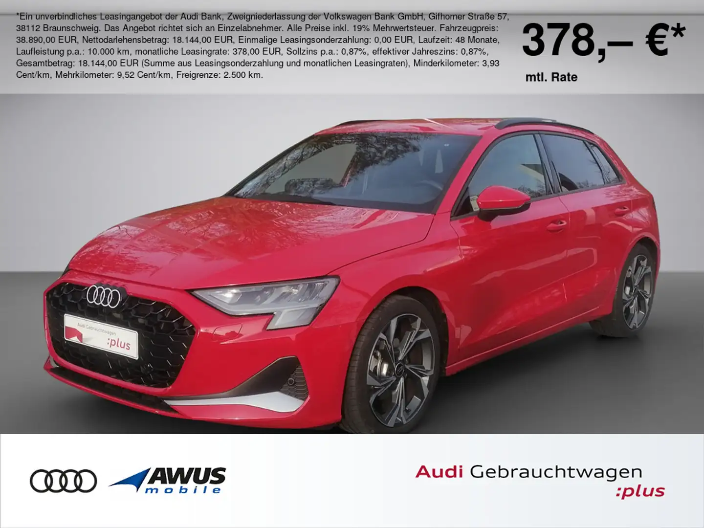 Audi A3 Sportback 35 TFSI advanced, AHK, ACC, Soundsystem Rot - 1