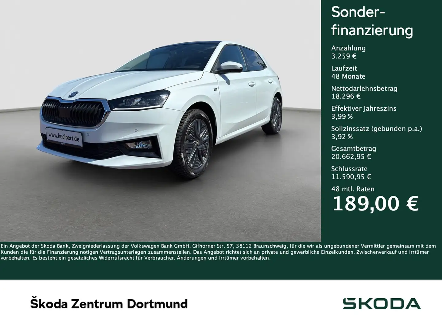 Skoda Fabia 1.5 DRIVE PANO CAM ACC VORB.-AHK SITZHEIZ. Blanc - 1