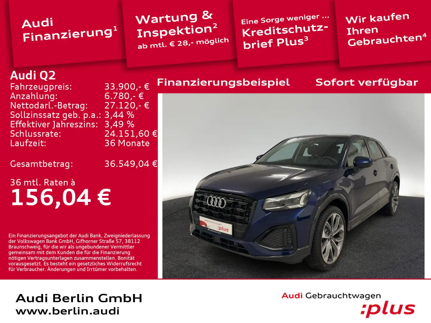 Audi Q2 Advanced 35 TFSI S tr. AHK MATRIX NAVI VIRTUA Blau - 1