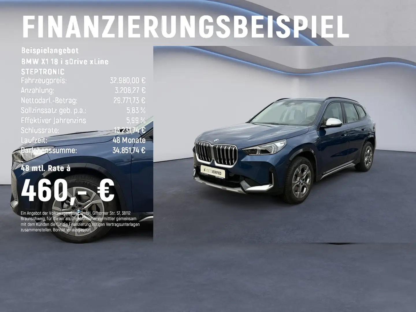 BMW X1 18 i sDrive xLine STEPTRONIC LED+NAVI+AHK Azul - 2