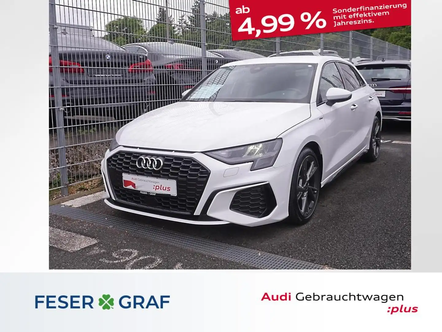 Audi A3 35 TDI S line PDC hi. SHZ V-Cockpit Bianco - 1
