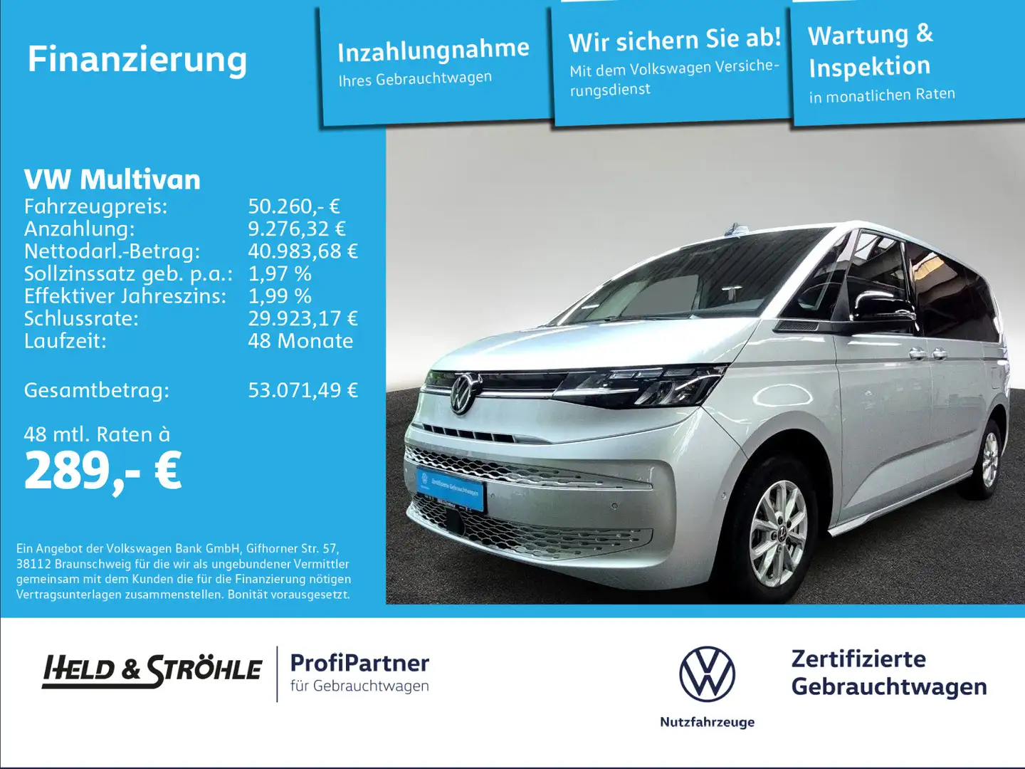 Volkswagen T7 Multivan T7 Multivan Life 2.0 TDI DSG LED NAV AHK ACC KAM Argent - 1