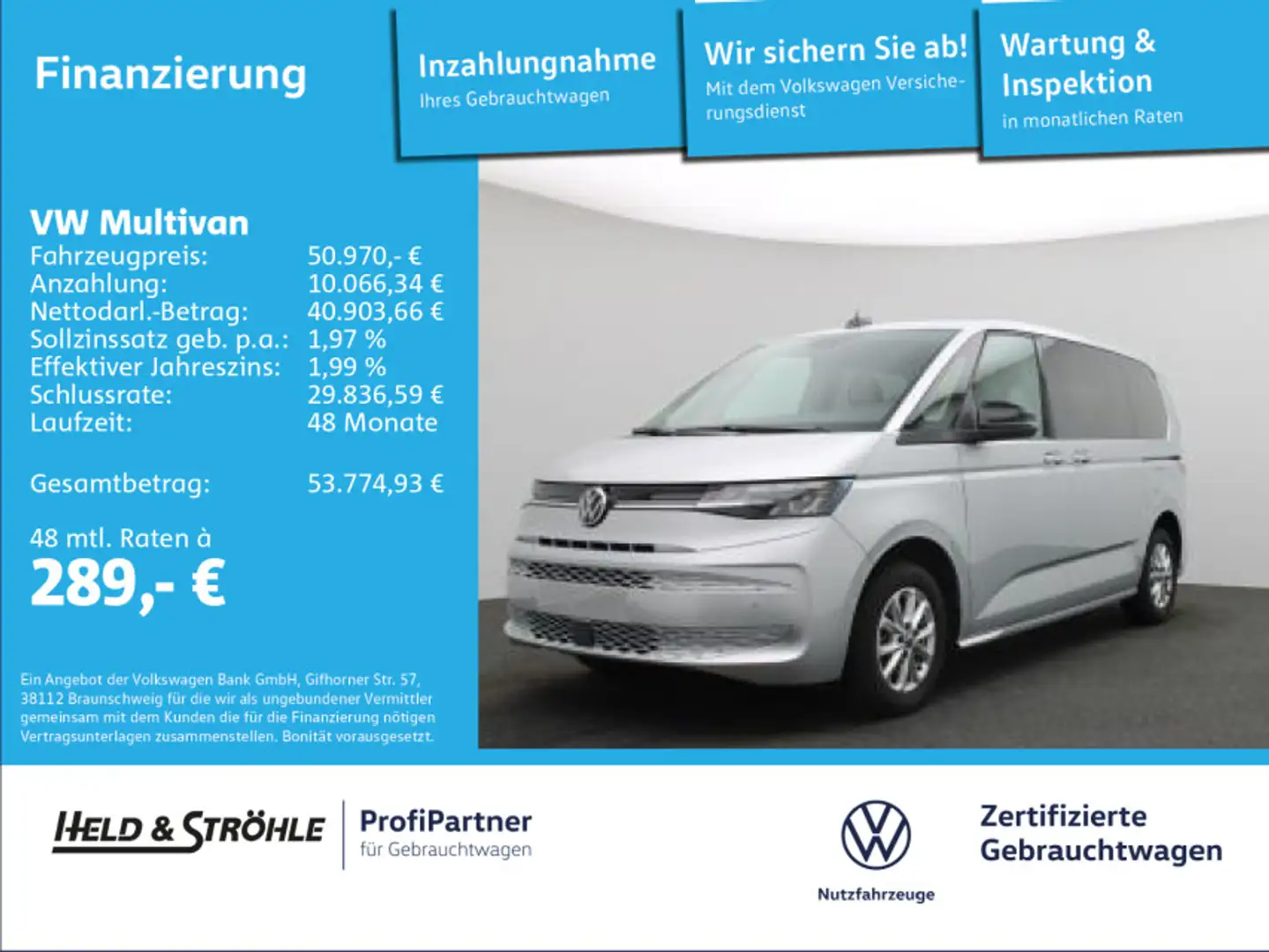 Volkswagen T7 Multivan T7 Multivan Life 2.0 TDI DSG LED NAV AHK ACC KAM Silber - 1