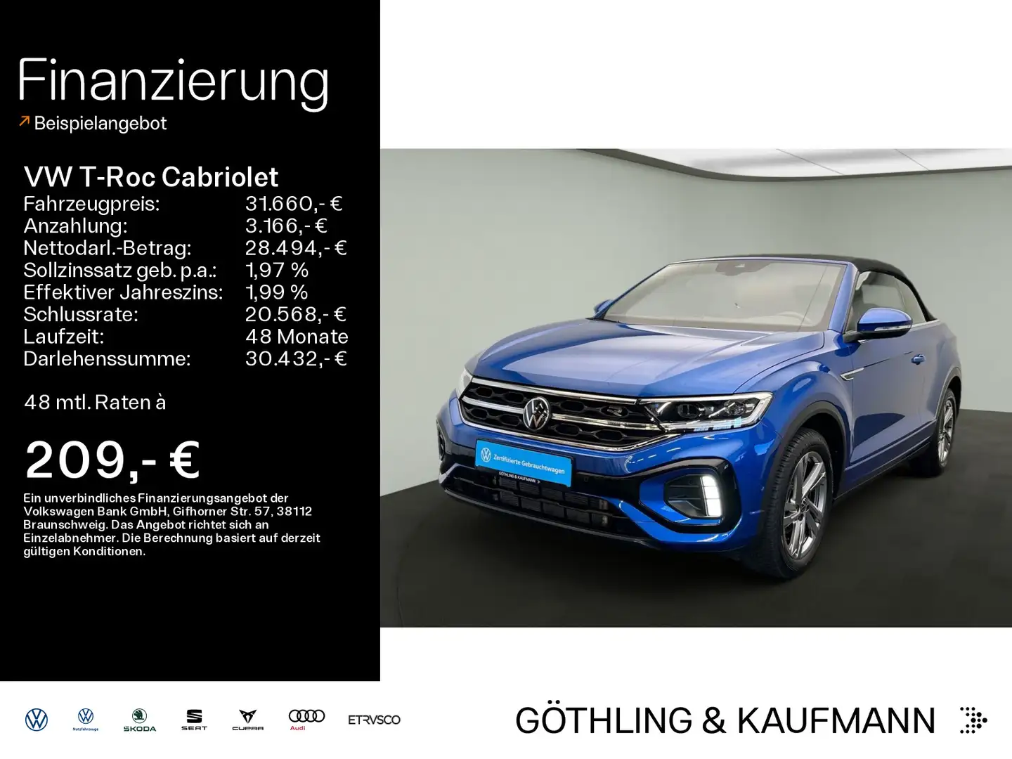 Volkswagen T-Roc 1.5 TSI DSG R-LINE*LED*AHK*DIGIT Bleu - 1
