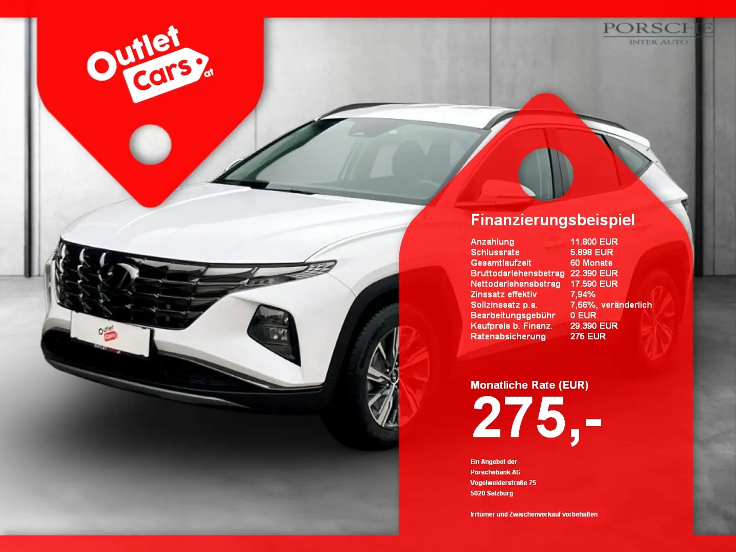 Hyundai TUCSON 1.6 T-GDI Line (OPF) Smart ASSIST+CARPLAY Weiß - 1