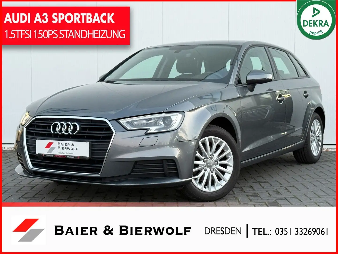 Audi A3 Sportback basis 1.5TFSI XENON STANDHEIZUNG Grau - 1
