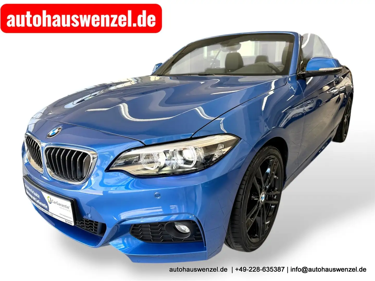 BMW 218 i Cabrio M Sport 6-Gang LEDER KAM NAV - nur 20tkm Blau - 1