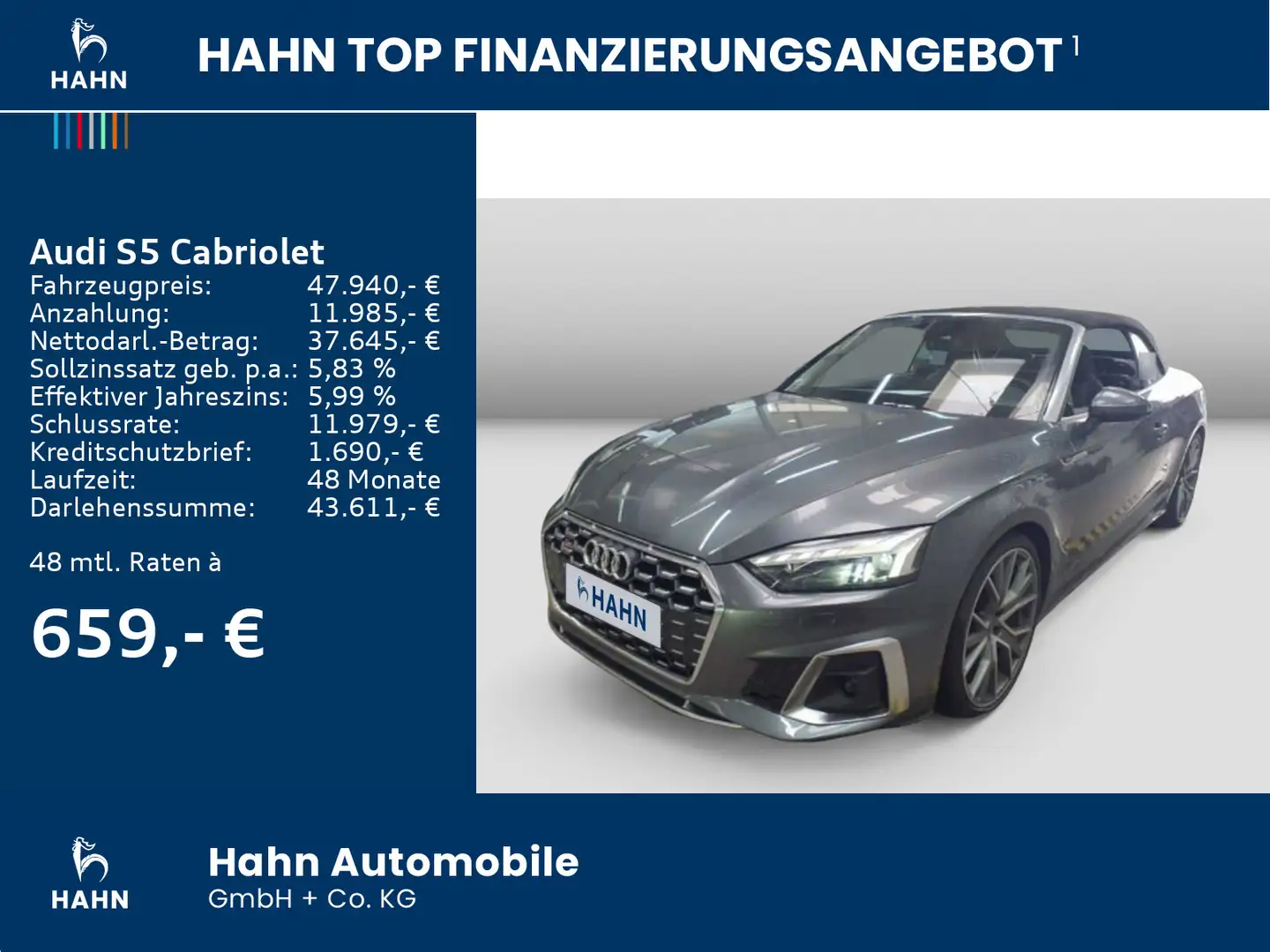 Audi S5 3.0TFSI qu. S-trc HUD Cam ACC Navi Noir - 2