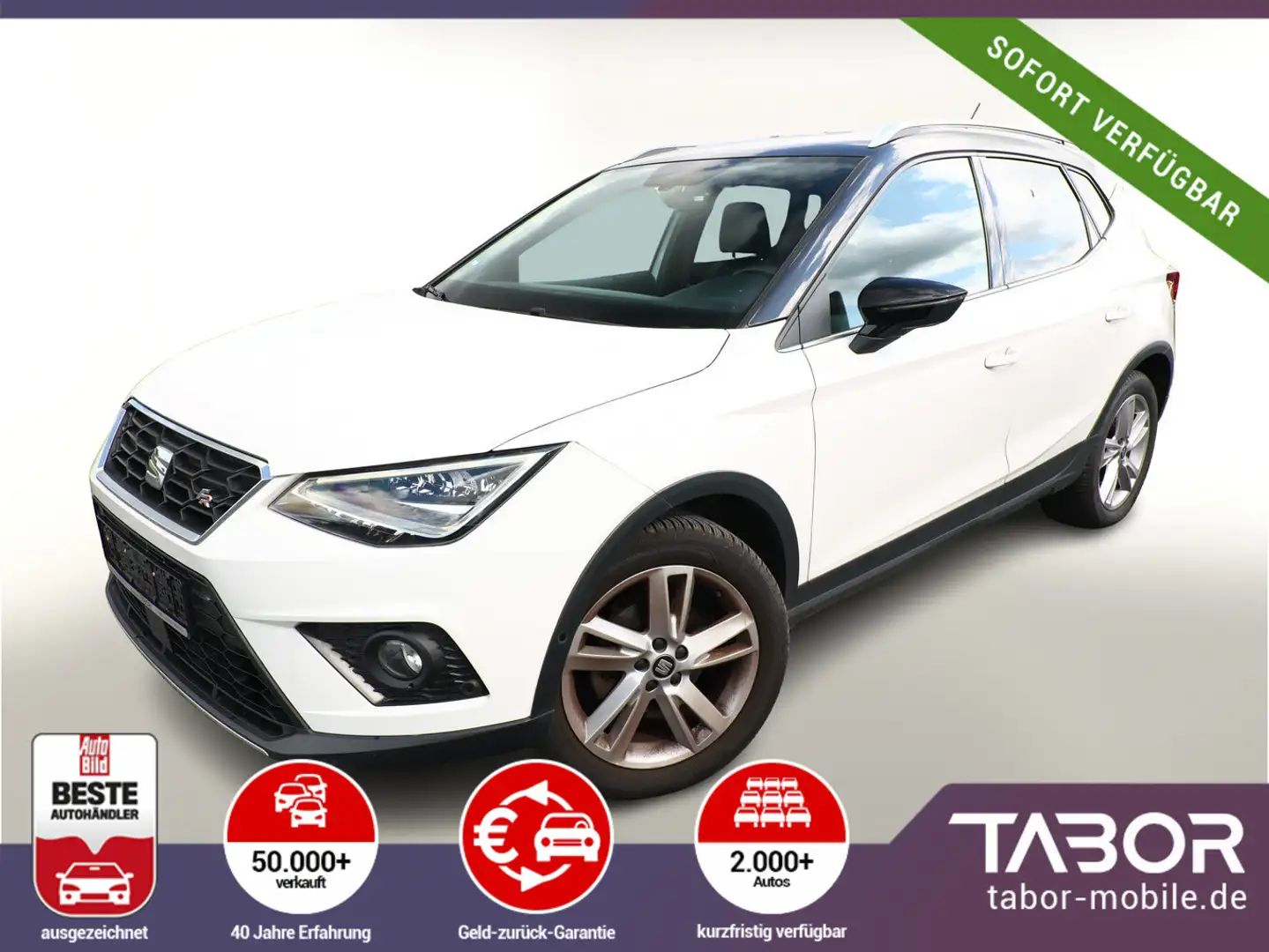 SEAT Arona 1.0 TGI 90 FR LED Nav ACC ParkAs FullLink Weiß - 1