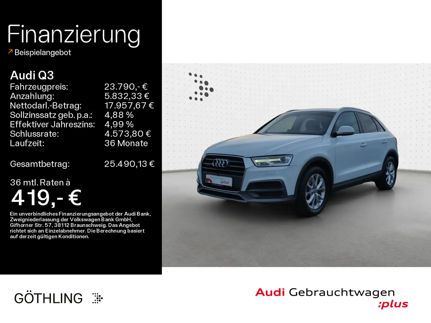 Audi Q3 2.0 TFSI qu S tronic *Xenon*AHK*Navi+*EPH v+h Weiß - 1
