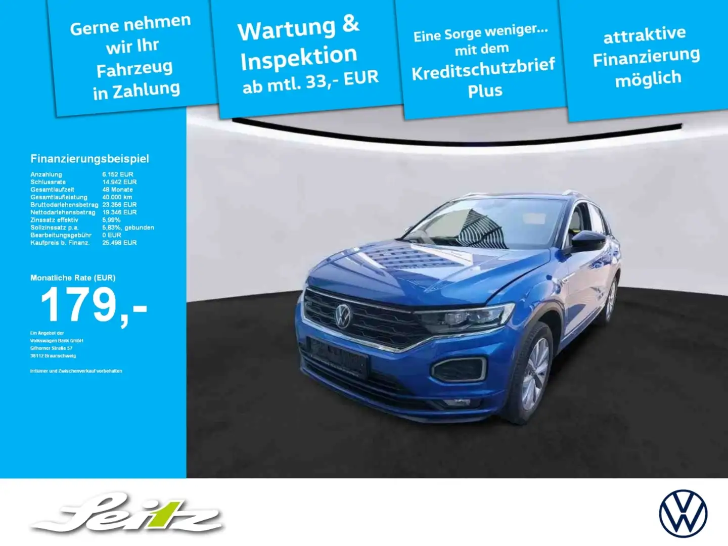 Volkswagen T-Roc 1.5 TSI Style *LED*BEATS*KAMERA*NAVI* Blau - 1