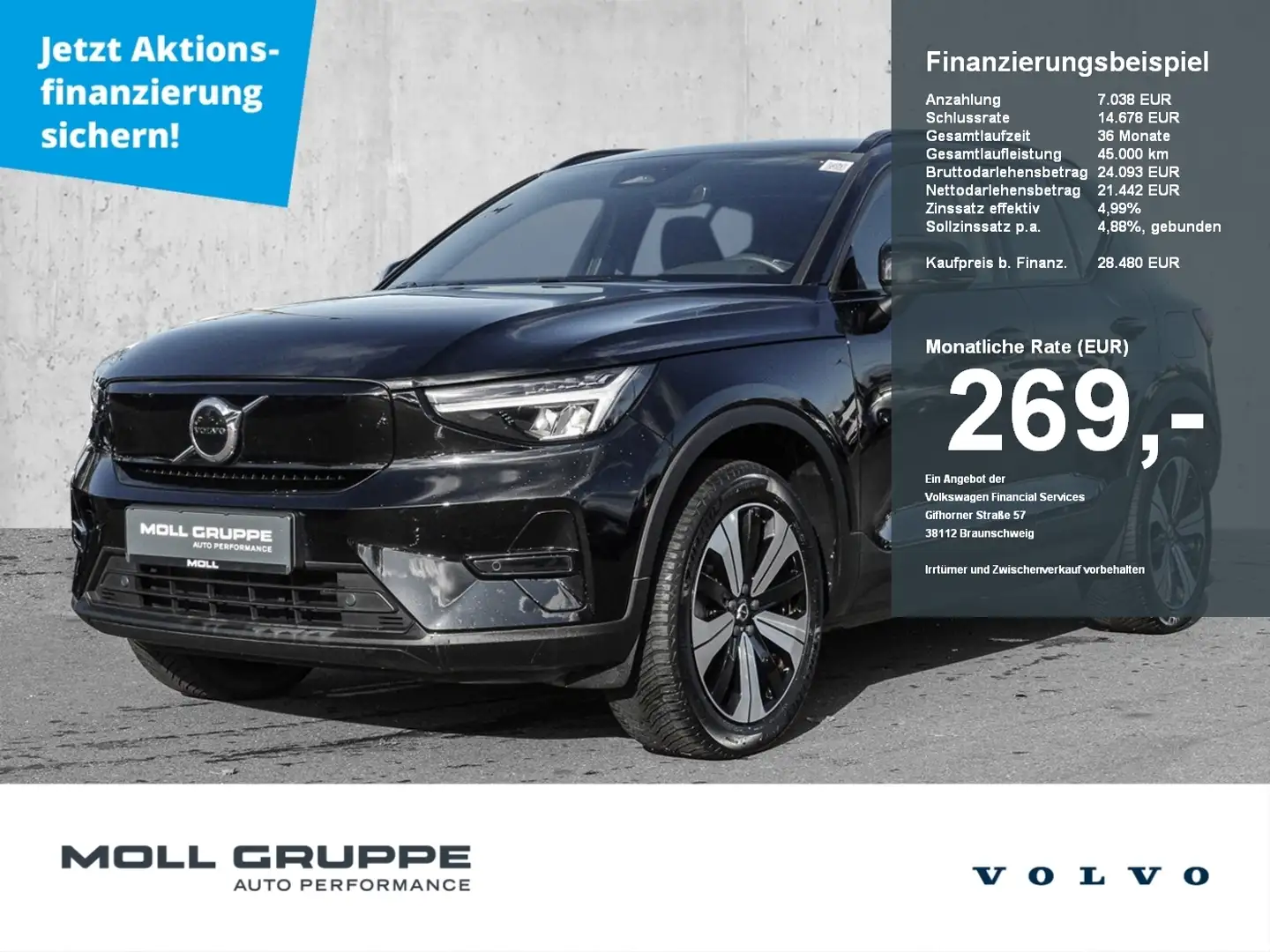 Volvo XC40 XC 40 P8 Pure Electric 2WD Core Recharge LED Kamer Schwarz - 1