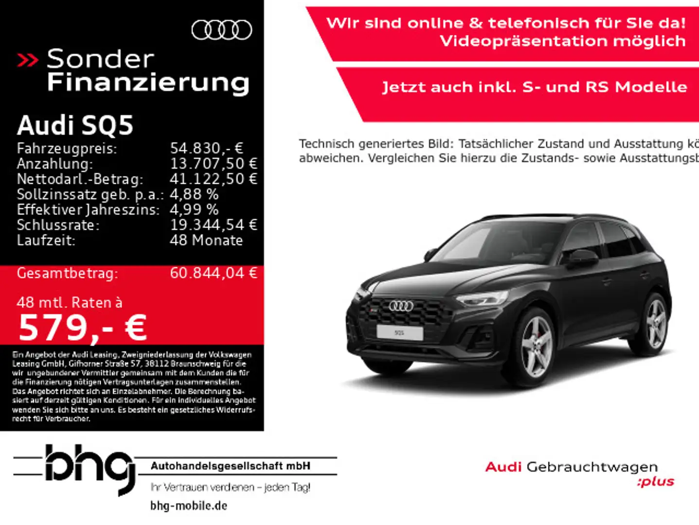 Audi SQ5 TDI quattro AHK Pano B&O Virtual AirSuspensi Schwarz - 1