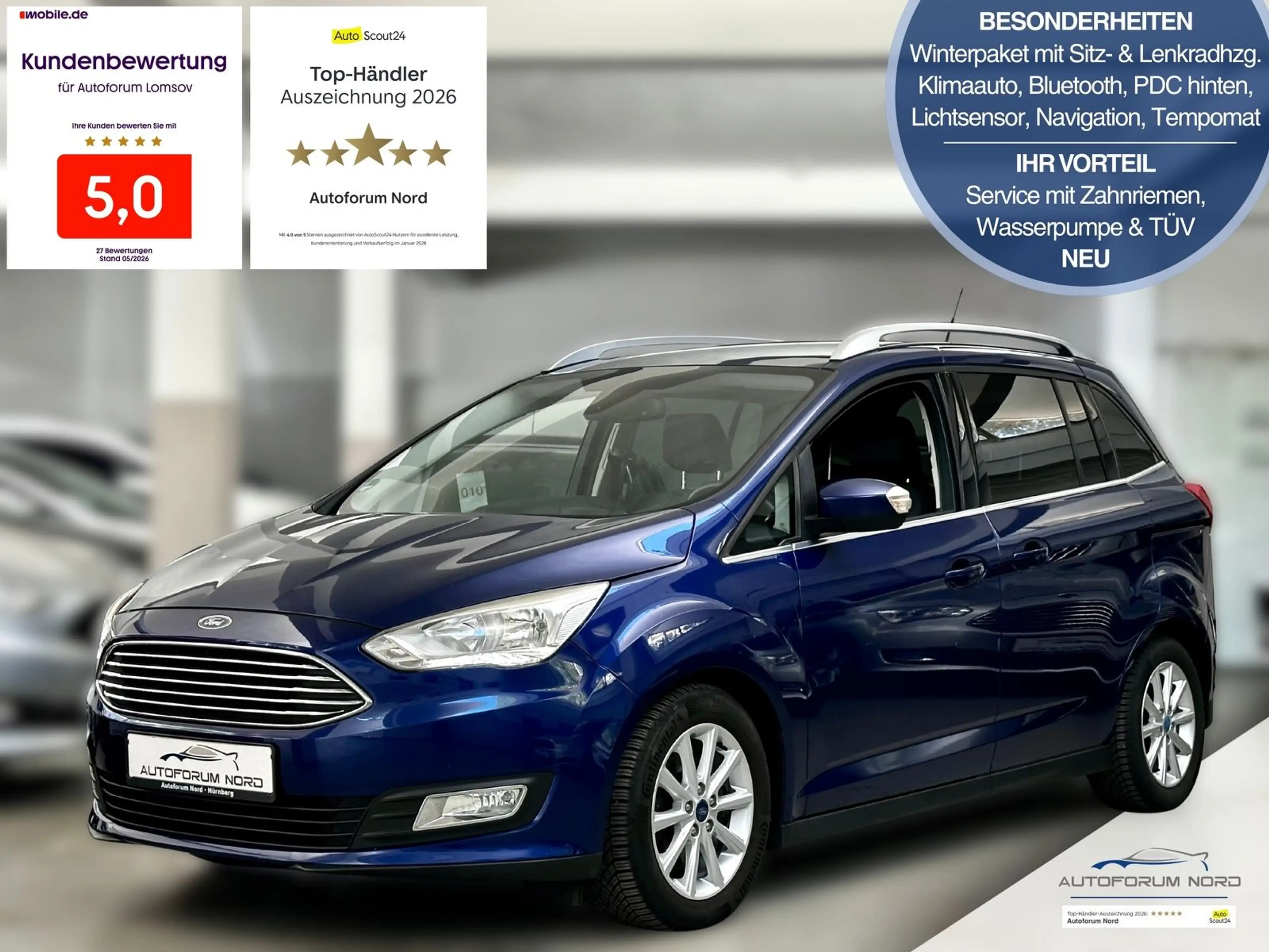 Ford Grand C-Max Titanium *NEU ZAHNRIEMEN+SERVICE*