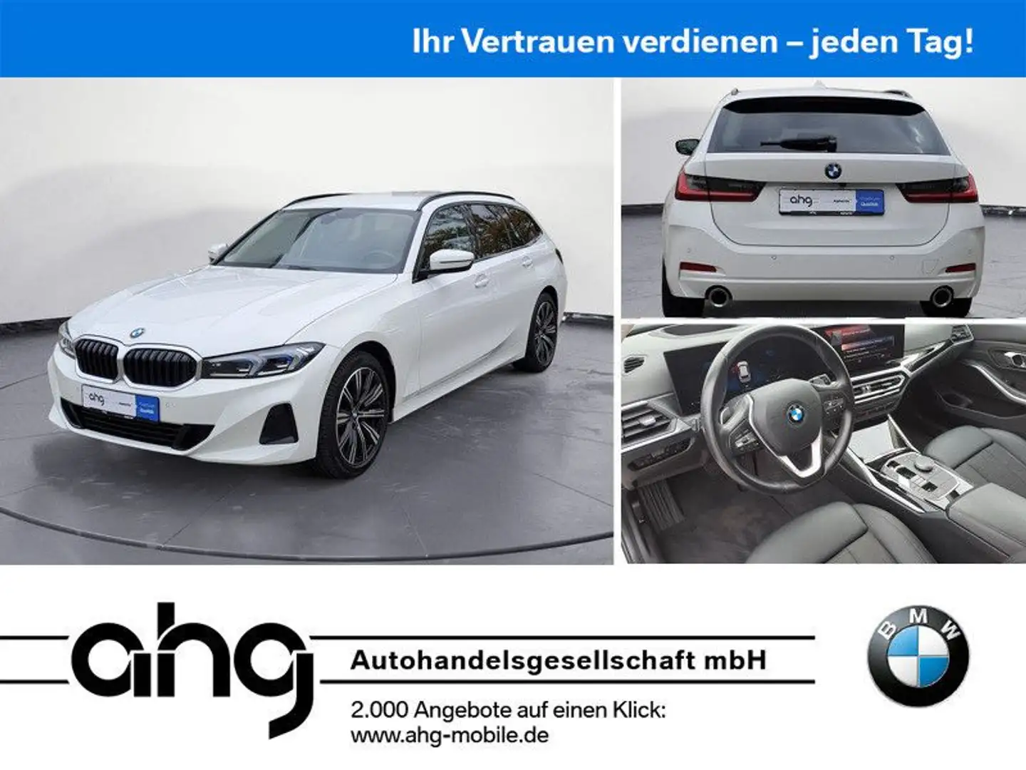 BMW 320 d Touring Automatik Innovationsp. Sport Aut. Blanc - 1