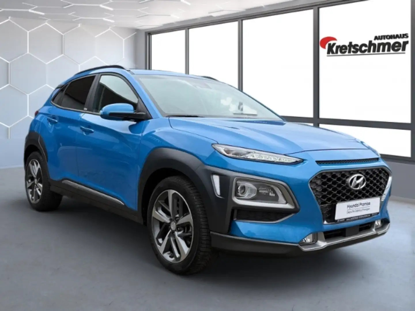 Hyundai KONA Premium Automatik 1.6 T-GDI  NAVI Sitzpaket  Werks Modrá - 2