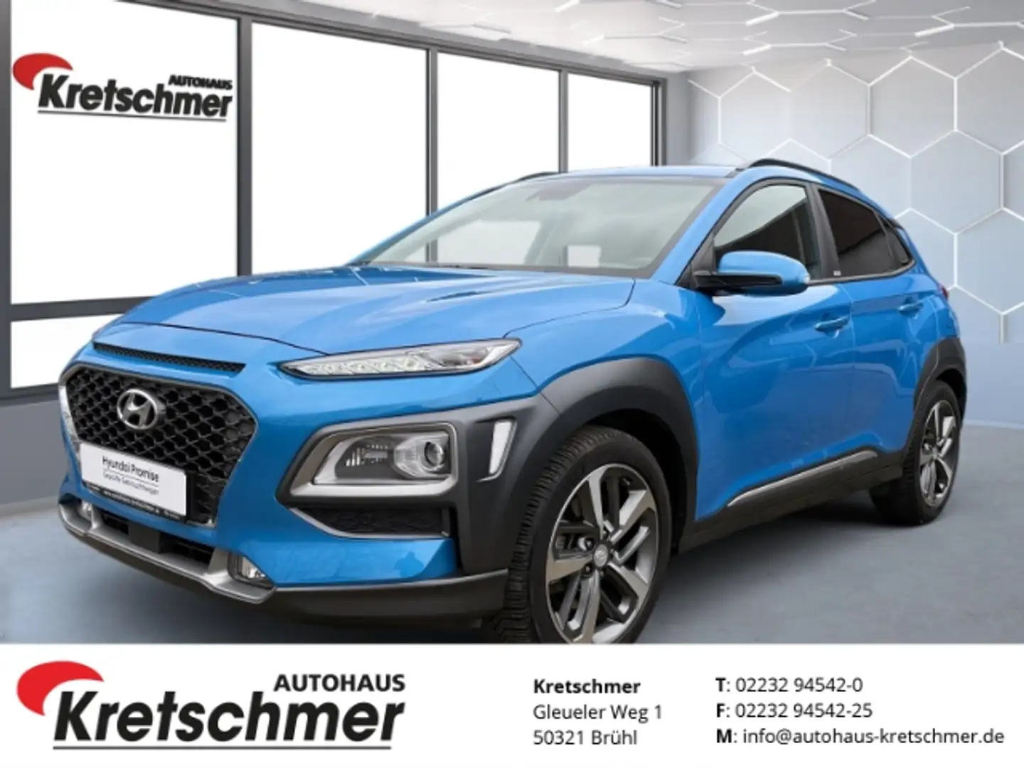 Hyundai KONA Premium Automatik 1.6 T-GDI  NAVI Sitzpaket  Werks Modrá - 1