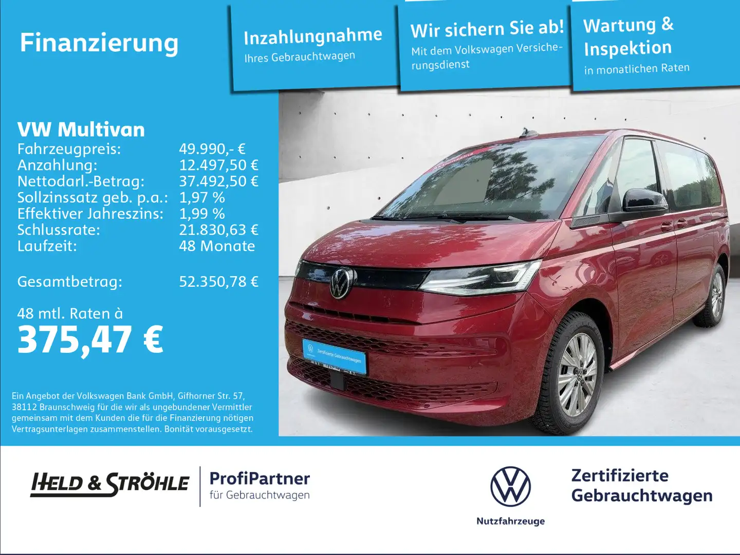 Volkswagen T7 Multivan 2.0 TSI DSG 7SITZE AHK NAVI PANO STANDH Rosso - 1