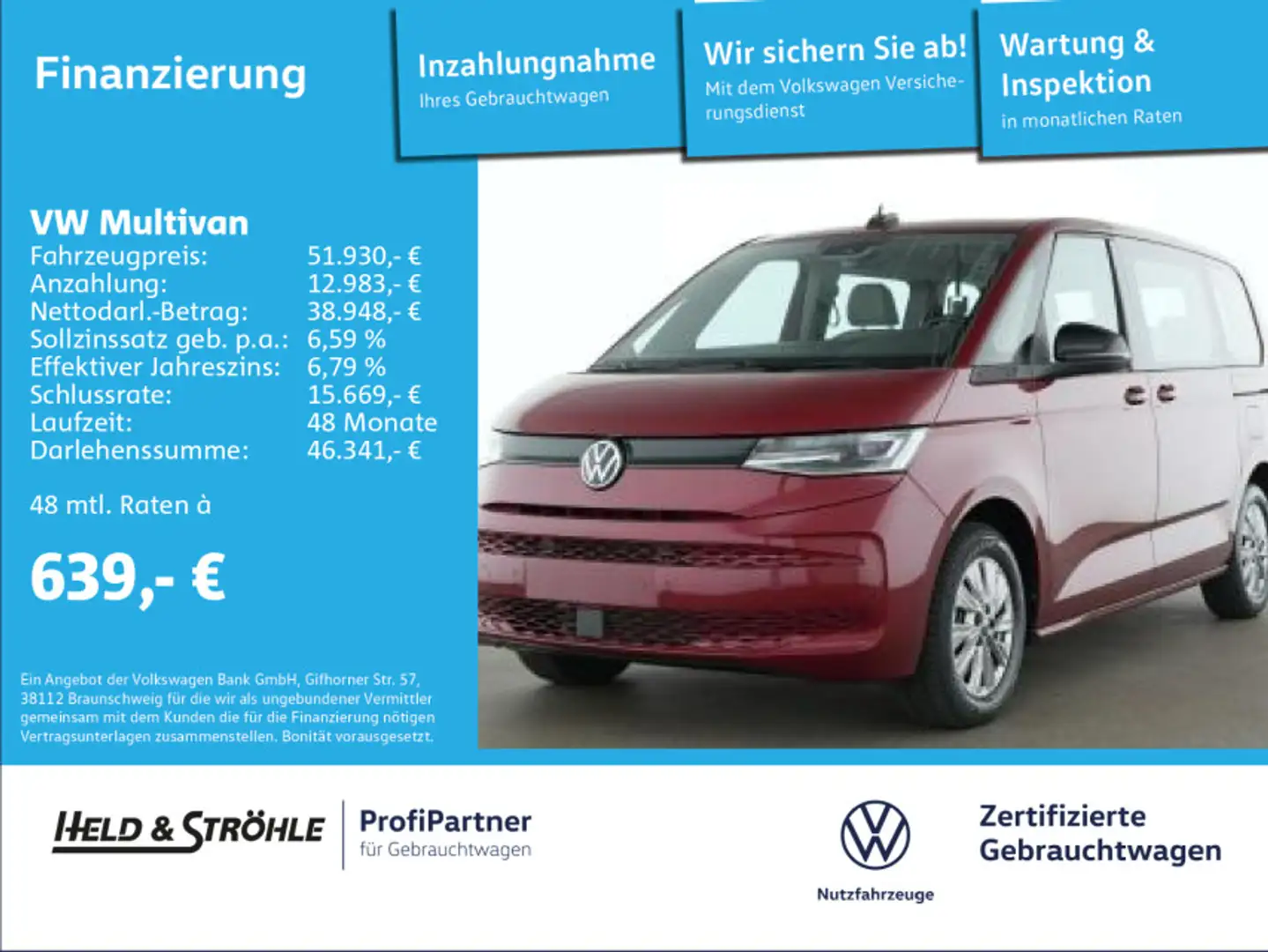 Volkswagen T7 Multivan 2.0 TSI DSG AHK PANO STANDHZG 7SITZE IQ Rood - 1