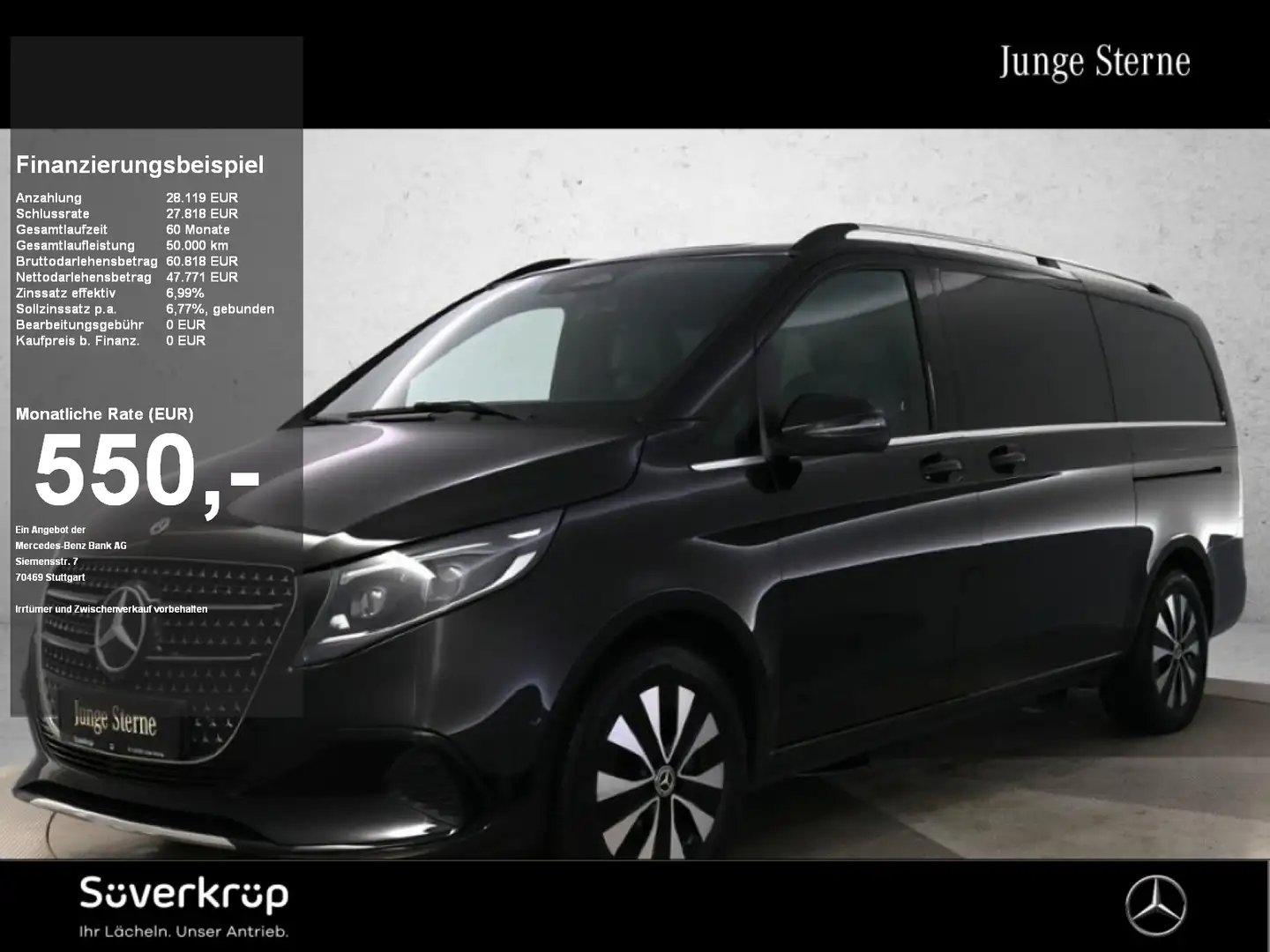 Mercedes-Benz V 300 Avantgarde XL DISTRO/AHK/STANDH/KLIMAAUT/LEDER/7 S Schwarz - 1