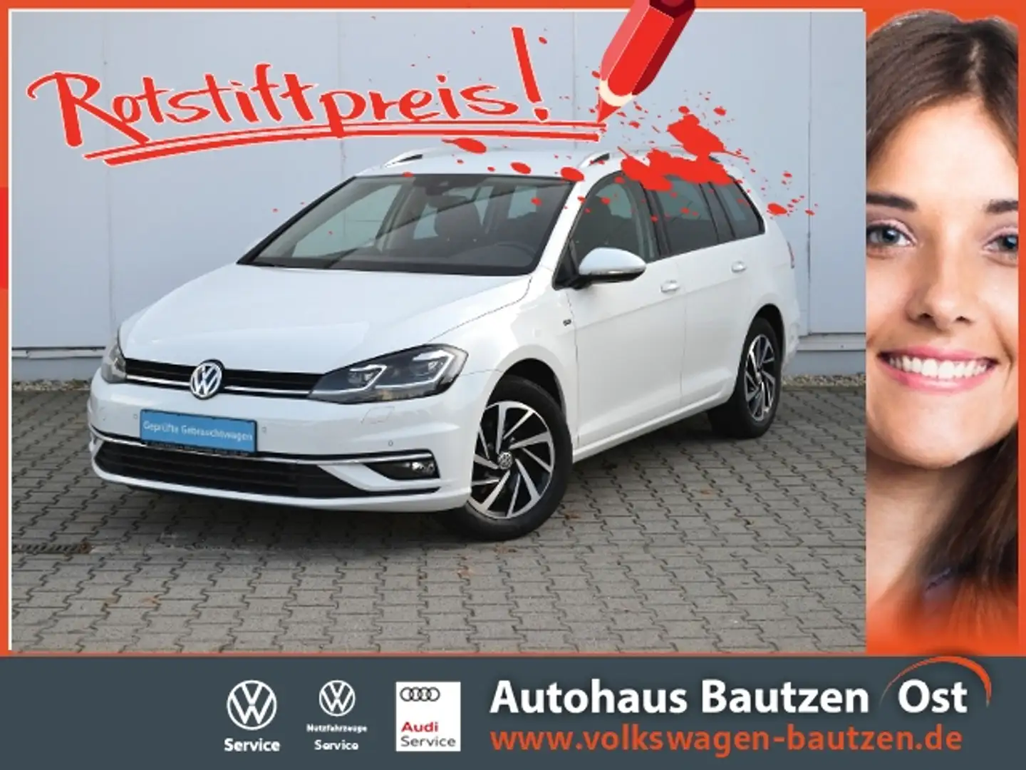Volkswagen Golf Variant VII Variant 2.0 TDI DSG Join AHK/STAND-HZ/LED/NAV Weiß - 1