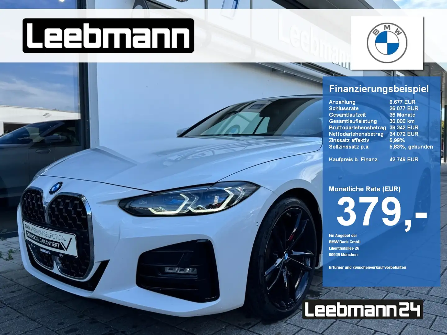BMW 420 i Cabrio M-Sportpaket OpenAir 2 JAHRE GARANTIE Blanc - 1