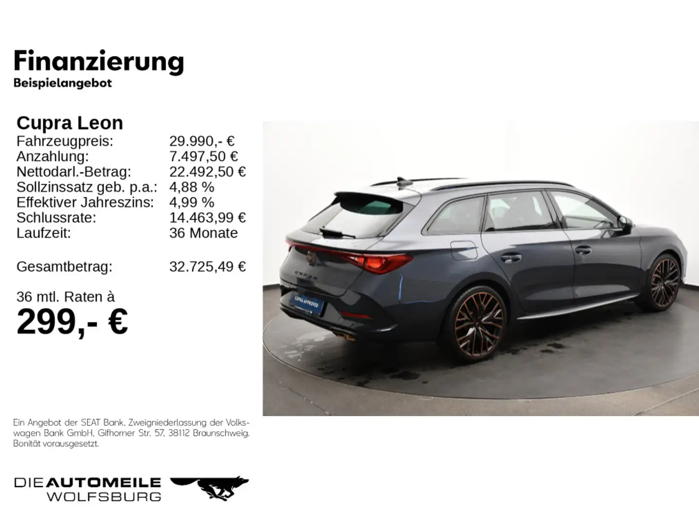CUPRA Leon ST 1.4TSI Hybrid DSG VZ AHK/LED/SITZHZ Grau - 2
