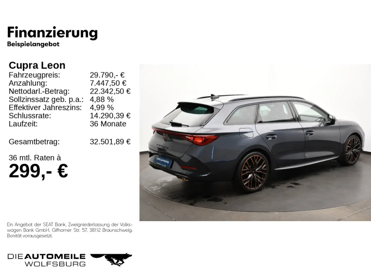 CUPRA Leon ST 1.4TSI Hybrid DSG VZ AHK/LED/SITZHZ Grau - 2