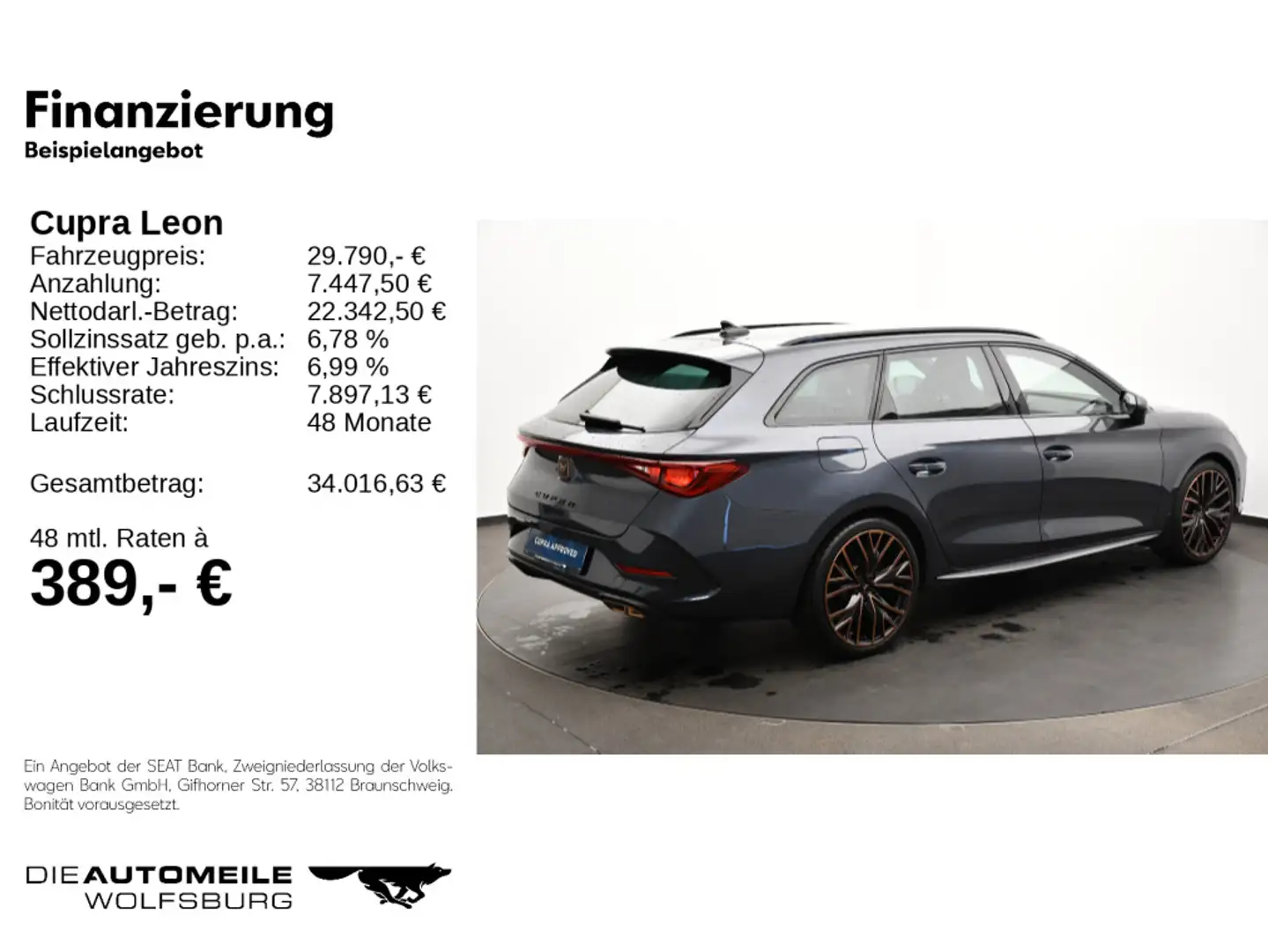 CUPRA Leon ST 1.4TSI Hybrid DSG VZ AHK/LED/SITZHZ Grau - 2