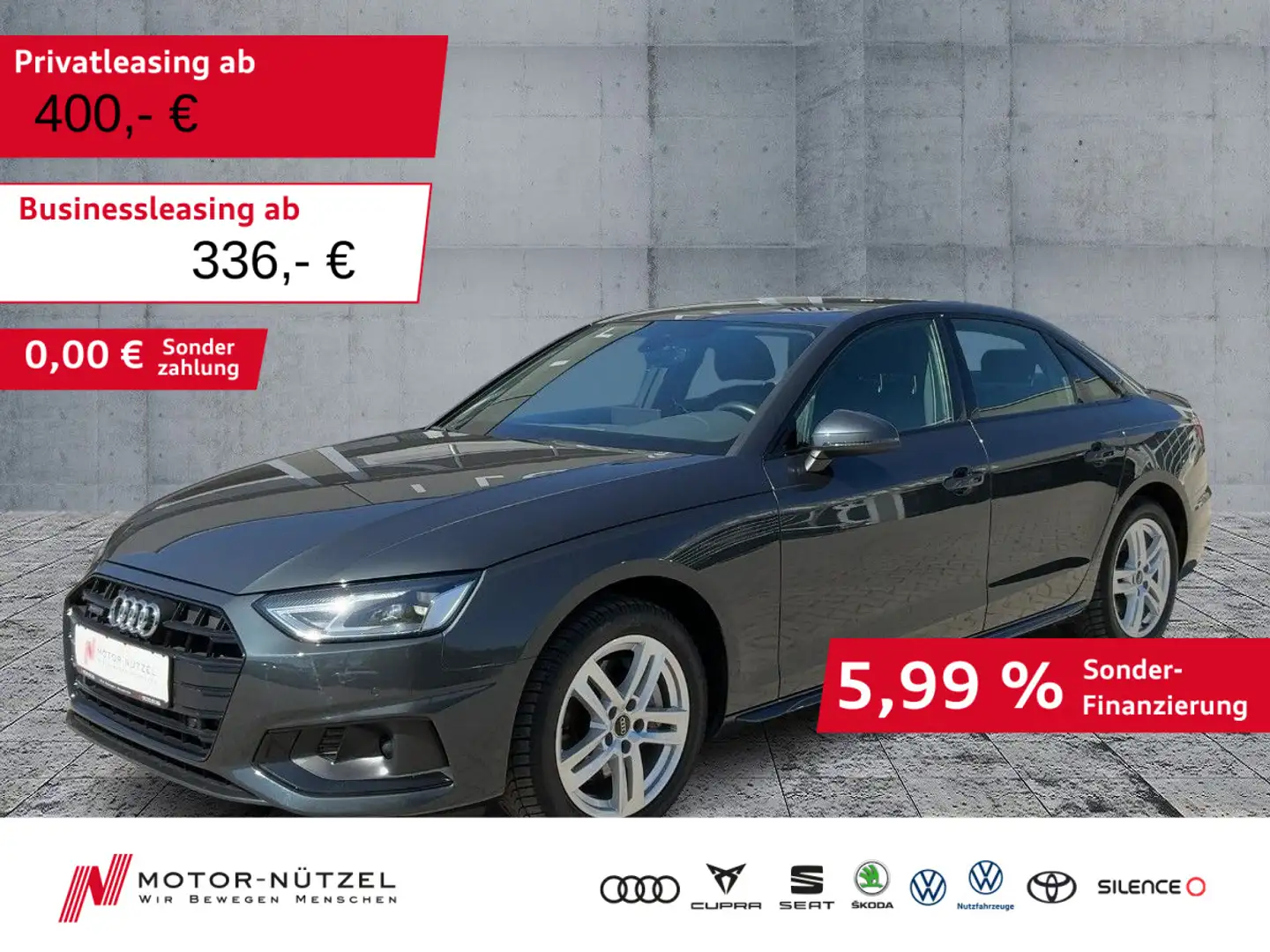 Audi A4 40 TDI QU S-TR ADV. 5JG+LED+NAV+AHK Grau - 1