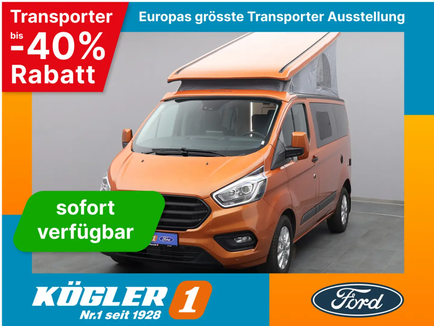 Ford Transit Nugget /Aufstelld. 130PS/Sicht-P3 Orange - 1