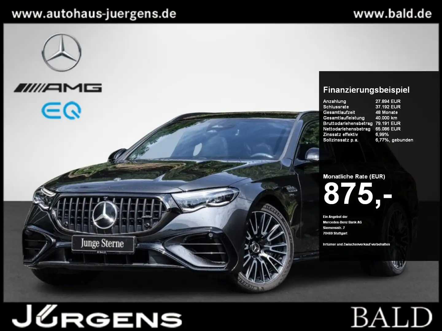Mercedes-Benz E 53 AMG Hybr 4M+ T Pano/Burm/AHK/Night I+II/20" Gris - 1